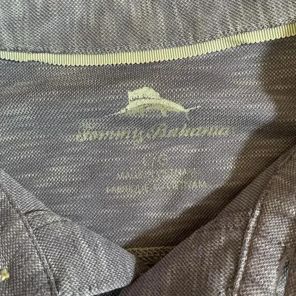 Tommy Bahama Polo Shirt Mens Large Pink Purple Cotton Golf Distressed - Picture 5 of 7